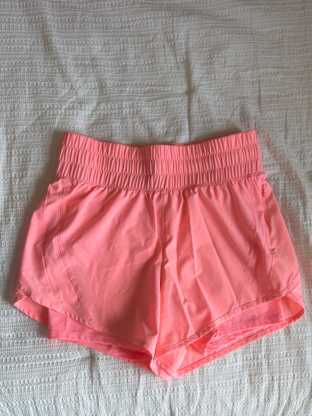 Avia Neon Coral Elastic Waist Athletic Shorts